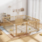 Wooden Baby Playpen with Child Safety Lock, 6464 Large Playpen for Babies and Toddlers, Indoor Play Pen for Kids Activity Center