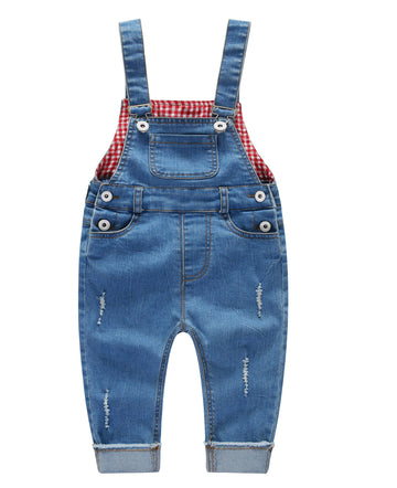 Kidscool Space Baby & Little Boys/Girls Denim Overalls,Jean Workwear,Light Blue,6-12 Months