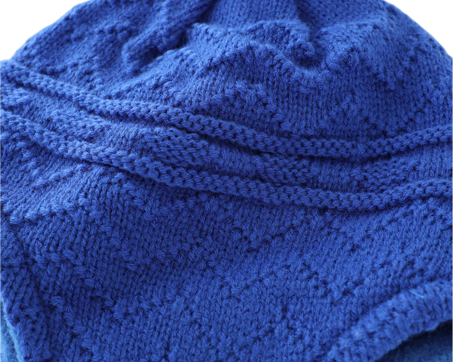 Connectyle Toddler Boys Girls Fleece Lined Knit Kids Hat With Earflap Winter Hat (Royal Blue, 6-12 Months)