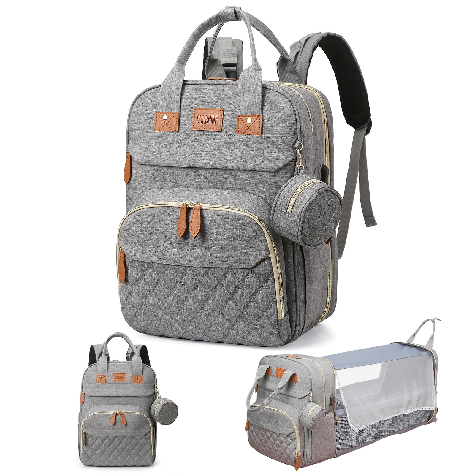 Macleria Baby Diaper Bag Backpack, Large Baby Diaper Bags for Boys Girls, Baby Bag with USB Charging Port, Multifunction Waterpr