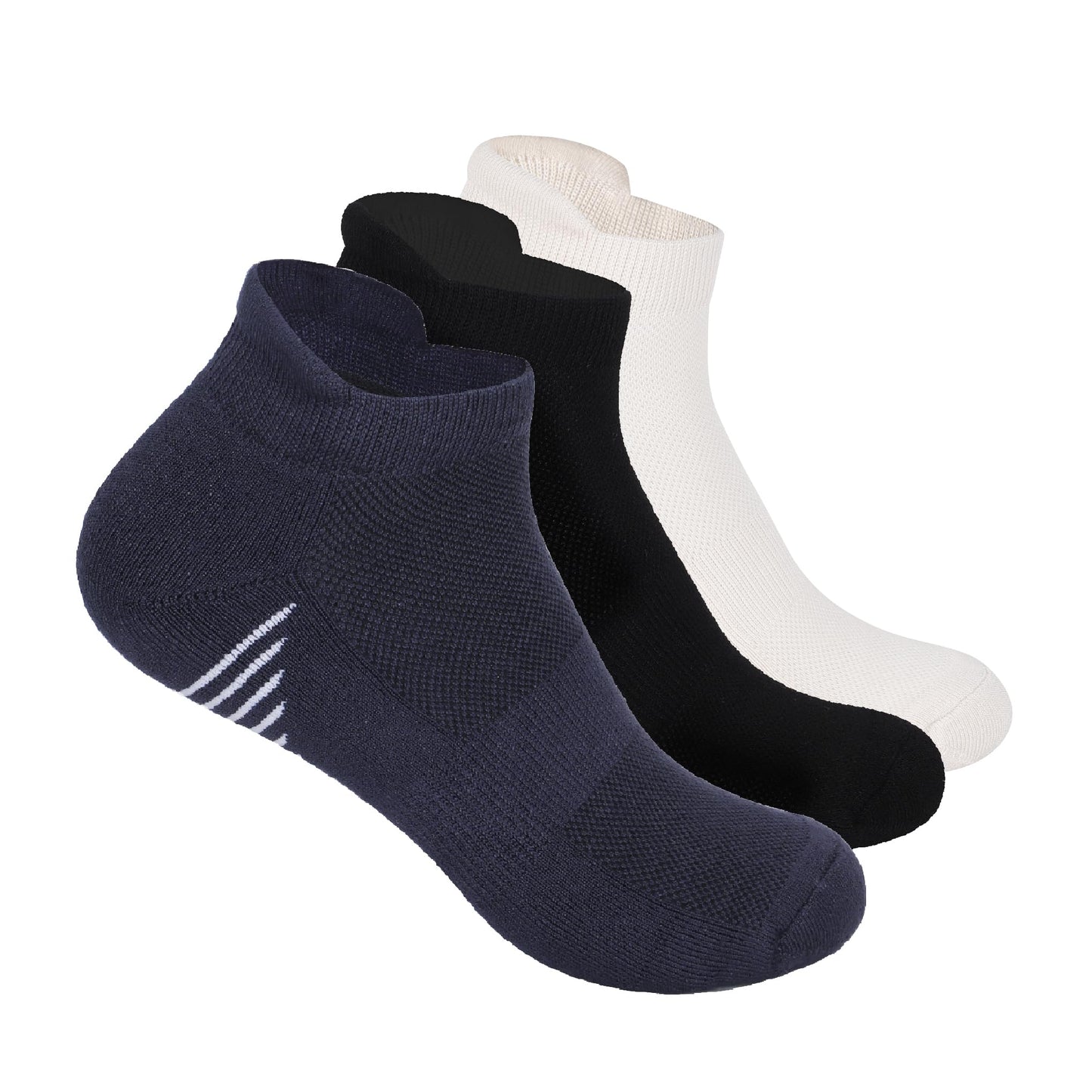 Mint & Oak MenS Regular Fit Bamboo Ankle Length Sports Socks | Pack Of 3 | Sports & Gym Socks | Padded Base, AntiBacterial | O