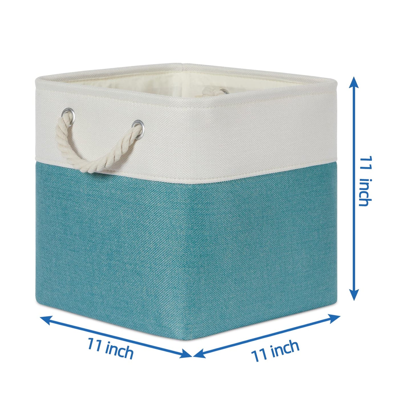Temary Cubes Storage Baskets 11 Inch Cube Storage Bins 4 Pack Fabric Baskets For Gift Empty Teal Storage Bins For Shelves, Colla