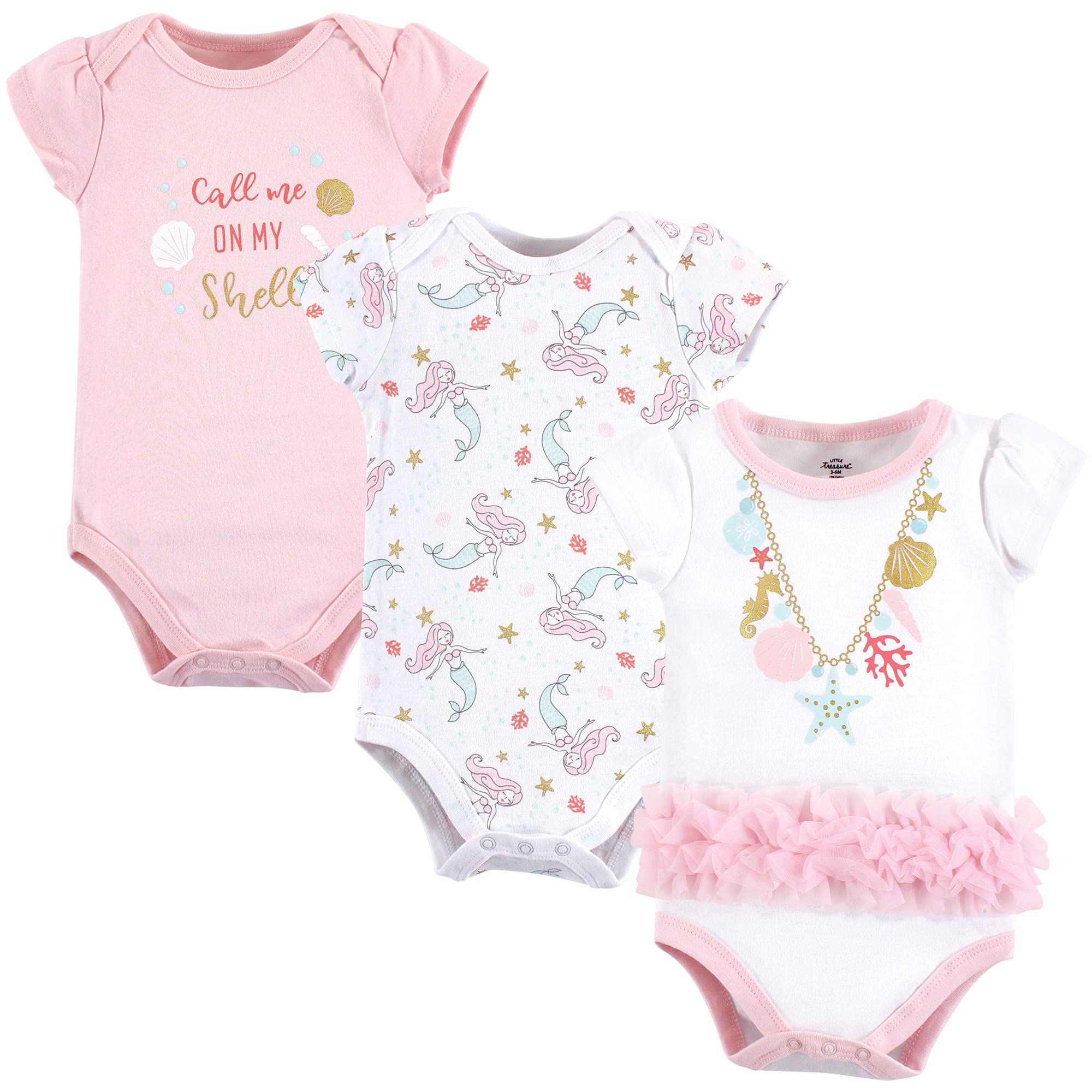 Little Treasure Unisex Baby Cotton Bodysuits, Sea Shells, 12-18 Months – Cutebab WBBAPB07N44XJ5S
