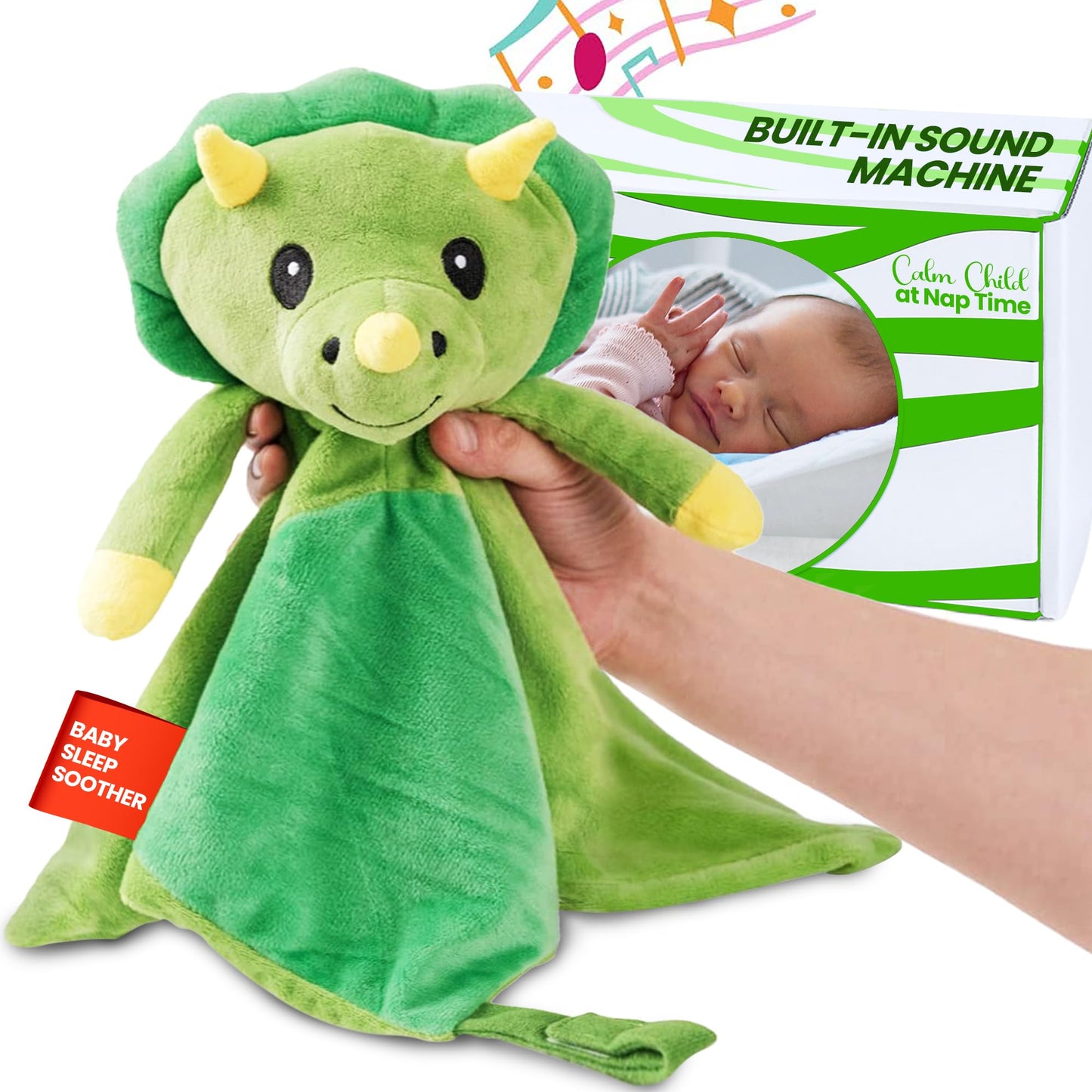 Newborn Gift - White Noise & Lullaby Plush Lovey Helps Speed up Pre-Sleep Calming Routine - Reduce Night Wakeups - More Quality 