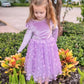Arshiner Lavender Dress For Girls Velvet Tulle Tutu Long Sleeve Birthday Outfit Butterfly Size 7