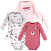 Hudson Baby Unisex Baby Cotton Long-Sleeve Bodysuits, Girl Woodland Animals, 0-3 Months