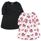 Hudson Baby Girls' Cotton Dresses, Burgundy Rose, 9-12 Months
