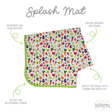Bapronbaby Market Fresh Produce Splash Mat - Waterproof Catch-All For Under High Chairs, Floors, Tables, Playtime Or Arts & Craf