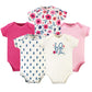 Touched By Nature Unisex Baby Organic Cotton Bodysuits, Garden Floral, 0-3 Months