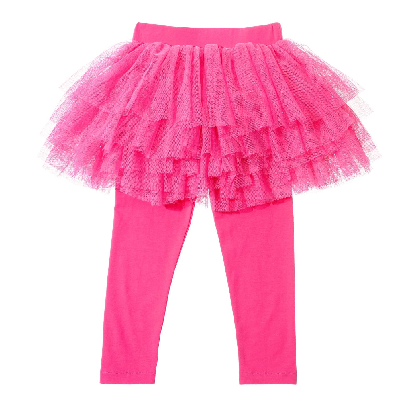 Elamccor Baby Toddler Girls' Tutu Leggings Tulle Ruffle Skirted Pants 2-6T Rose Red
