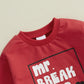 Baby Boy Fall Clothes Set Long Sleeve Letter Print Sweatshirt Pants Valentines Day Outfits 6 12 18 24 Months 2T (Red, 3-6 Months