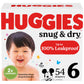 Huggies Size 6 Diapers, Snug & Dry Baby Diapers, Size 6 (35+ Lbs), 54 Count, Packaging May Vary