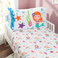 Everyday Kids 4 Piece Toddler Bedding Set -Undersea Mermaids Adventure- Includes Comforter, Flat Sheet, Fitted Sheet And Reversi