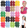 Oaoleer 3 Inch Hair Bows For Baby Girls, 40Pcs Back To School Pinwheel Bows Grosgrain Ribbon Toddler Bows Clips Hair Barrettes A