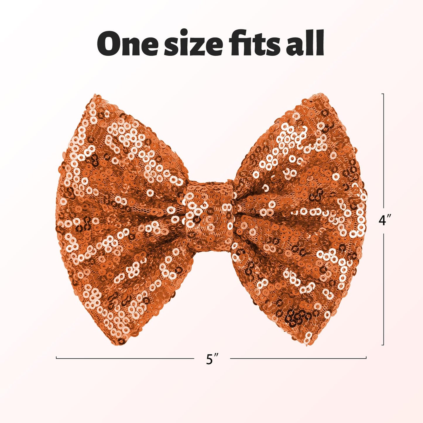 Lanmerry Hair Bows: Sequined Alligator Hair Clips With Big 5' Orange Bows For Girls, Babies, Toddlers, And Teens