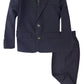 G218 Boys 2 Piece Suit Set Toddler To Teen (Small/3-6 Months, Navy Blue)