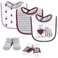 Hudson Baby Unisex Baby Cotton Bib And Sock Set, Drop The Beet, One Size
