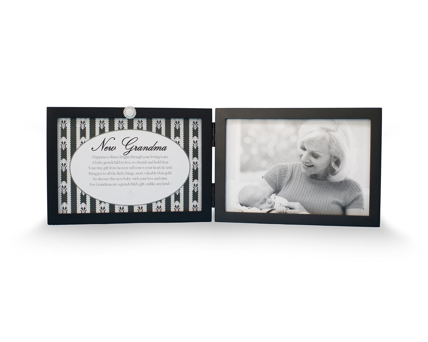The Grandparent Gift Company - 4    X 6    Black Double Hinged Table Or Shelf Frame- New Grandma   - Baby Reveal Or Shower Gift