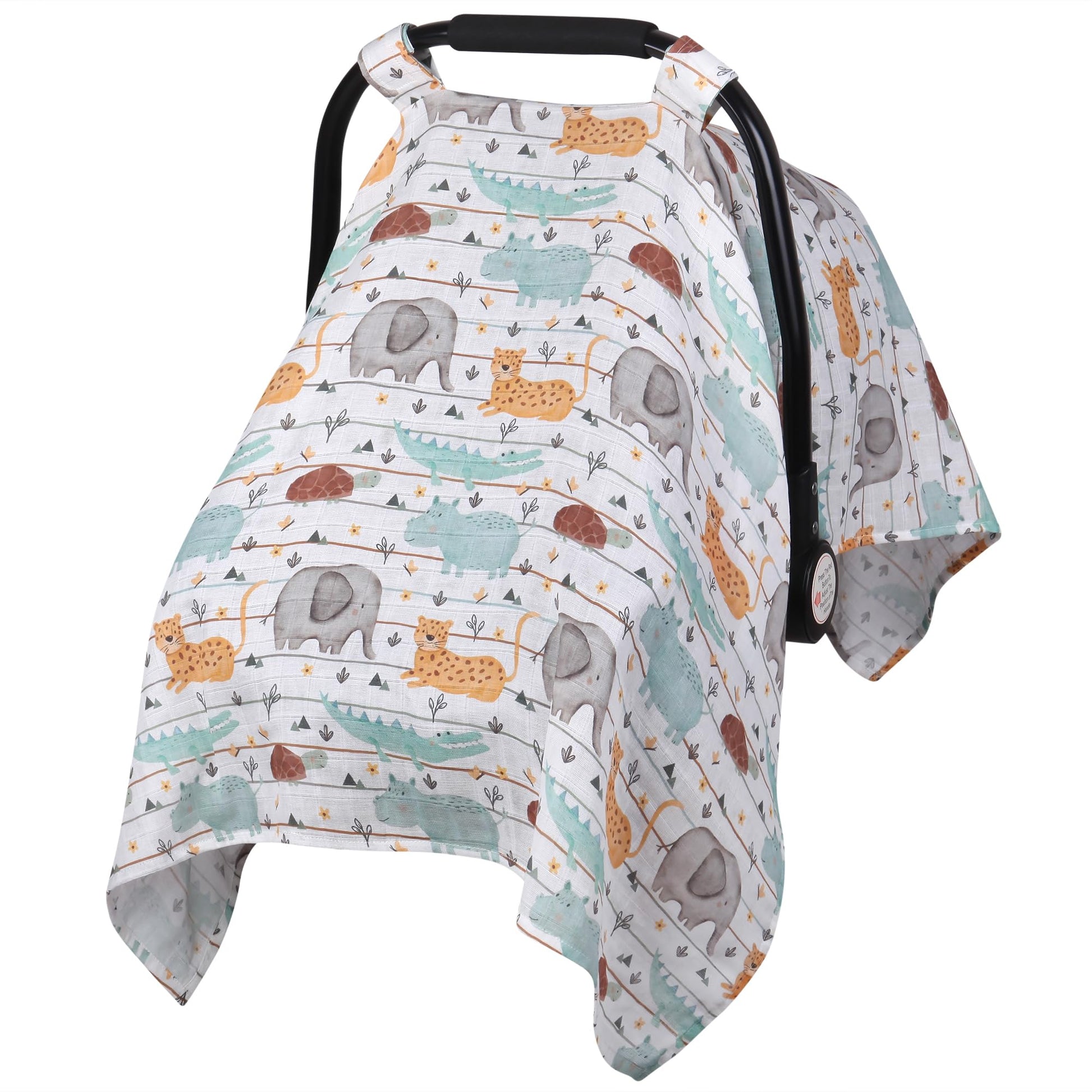 Muslin Carseat Canopy for Girl Boy, Metplus Lightweight Infant Car Seat Cover, Breathable Baby Carrier Newborn Stroller Covers, 