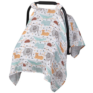 Muslin Carseat Canopy for Girl Boy, Metplus Lightweight Infant Car Seat Cover, Breathable Baby Carrier Newborn Stroller Covers, 