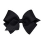 Wee Ones Girls' Classic Grosgrain Hair Bow On A Weestay Clip With Plain Wrap, Small, Black