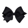Wee Ones Girls' Classic Grosgrain Hair Bow On A Weestay Clip With Plain Wrap, Small, Black