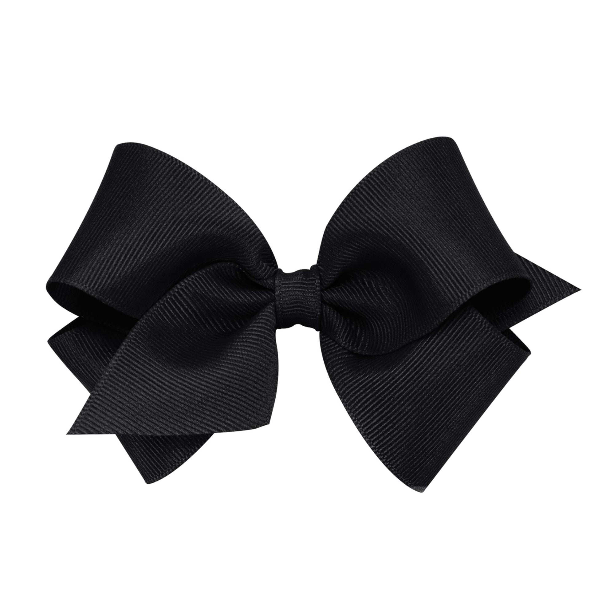 Wee Ones Girls' Classic Grosgrain Hair Bow On A Weestay Clip With Plain Wrap, Small, Black
