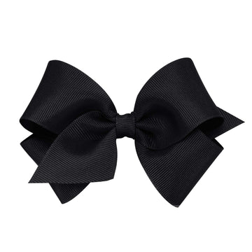 Wee Ones Girls' Classic Grosgrain Hair Bow On A Weestay Clip With Plain Wrap, Small, Black
