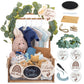 Little Cuteness Wooden Baby Shower Crate Closet with Clear Acrylic Front - Customizable Wooden Crate Box with Dual Rod System, E