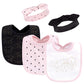 Hudson Baby Unisex Baby Cotton Bib And Headband Or Caps Set, Dream Unicorn, One Size