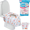 Potty Shields Toilet Seat Covers Disposable (12 Pack, Sports) - Xl Waterproof Toilet Cover For Toddlers, Kids & Adults - Portabl