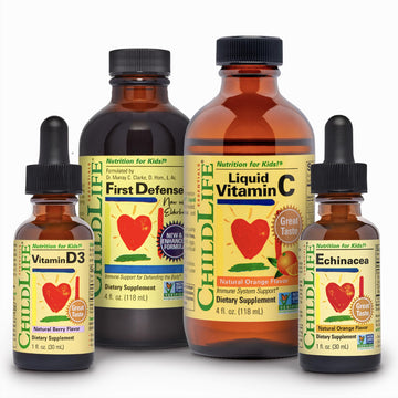 Childlife Essentials Immune Support 4-Pack - Liquid Vitamins & Minerals For Kids, Infants, Toddlers - Includes Vitamin D3, Vitam