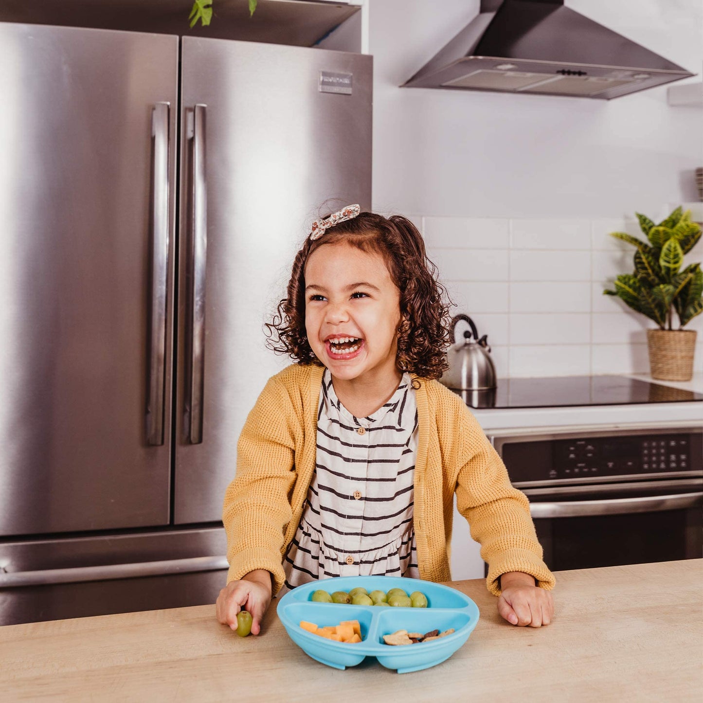 WeeSprout Silicone Plates for Babies & Toddlers (3 Pack) 100% Food-Grade Dishes for Self Feeding, Divided Design & Raised Edges