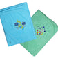 Sathiyas Akash 100% Cotton Embroidered Baby Towels  Pack Of 2 (Green || Cream)