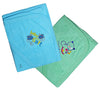 Sathiyas Akash 100% Cotton Embroidered Baby Towels  Pack Of 2 (Green || Cream)