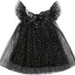 Agqt Toddler Girls Tulle Tutu Dress Sleeveless Sequin Summer Birthday Party Pageant Gowns Halloween Costume Dress Black-Sequin D