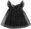 Agqt Child Girls Tulle Tutu Dress Sleeveless Sequin Layered Summer Baptism Birthday Pageant Party Gowns Halloween Dress Black-Se