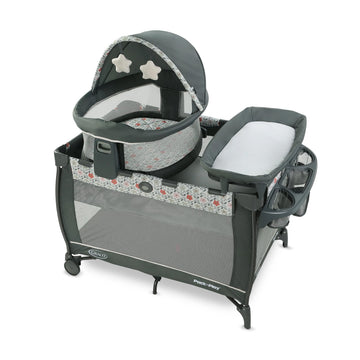 Graco Pack n Play Travel Dome LX Playard - Raised Portable Bassinet, UV-50 Canopy, Changer & Storage, Annie