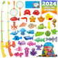 CozyBomB Magnetic Fishing Game for Kids | Bath Pool Toys Set for Water Table Learning Education Fishin for Bathtub Fun with Anim