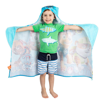 Franco Kids Bath And Beach Soft Cotton Terry Hooded Towel Wrap, 24' X 50', Paw Patrol Blue