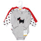 Hudson Baby Unisex Baby Cotton Long-Sleeve Bodysuits, Scottie Dog, 9-12 Months