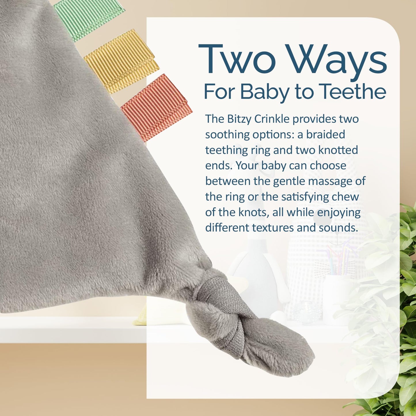 Itzy Ritzy - Bitzy Crinkle Sensory Toy Koala with Crinkle Sound for Babies & Toddlers - Features Soft Braided Teething Ring & Te