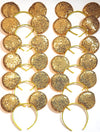 Clgift Mickey Ears Set Of 12 - Gold - Costume Headband - One Size Fits Most - For Children, Disney Fans - Halloween, Christmas,