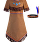 Relibeauty Girls Native Costume Kids Dress Outfit,6-7/130