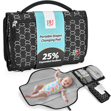 Portable Diaper Changing Pad - Changing Pad Portable with Wipes Pocket, Waterproof Diaper Changing Mat, Portable Changing Pad fo