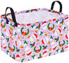 VAIVUSTO Christmas Gift Basket for Gifts Purple Santa Claus Nursery Hamper Collapsible Storage Bin Waterproof Kids Toy Box Book 