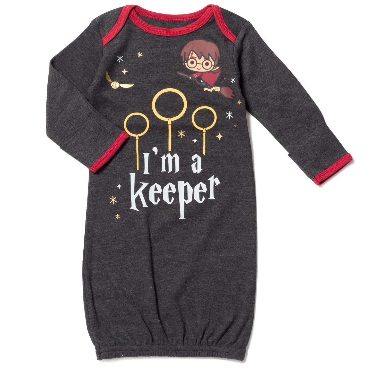 Harry Potter Hedwig Owl Newborn Baby Boys 3 Pack Sleeper Gowns Multicolor/Gray Newborn