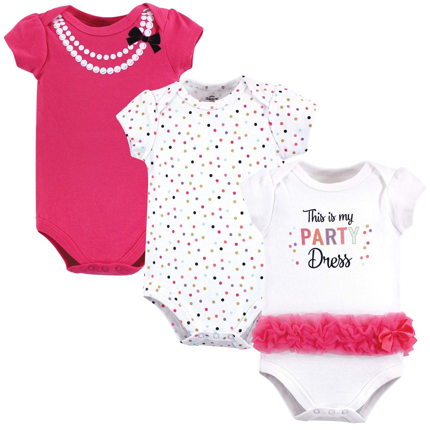 Little Treasure Unisex Baby Cotton Bodysuits, Party Dress, 6-9 Months