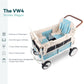 WONDERFOLD Volkswagen Stroller Wagon (4 Seater) - Collapsible Wagon Stroller with VW Bumper, Functioning Headlights, and All-Ter