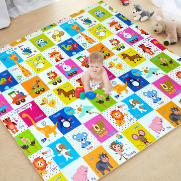 Baby Play Mat 79 '  71 ', Mergren Extra Large Foldable Foam Floor Play Mat For Babies Xpe Waterproof Crawling Mat, Anti-Slip,T